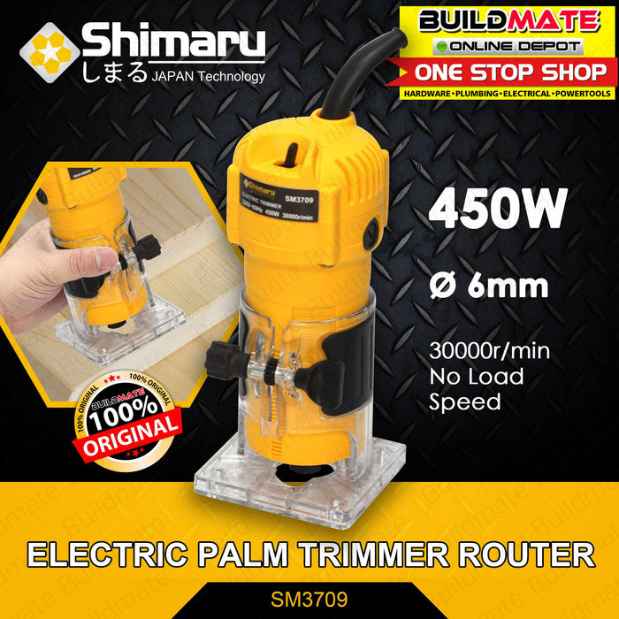 BUILDMATE Brand / SHIMARU Electric Wood Palm Trimmer Router 450W / 800W Compact Wood Edge Trim Woodworking Trimming Tool