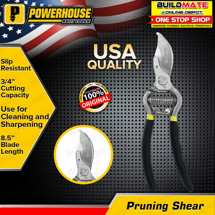 POWERHOUSE USA Pruning Shear Garden Scissor Plant Cutter Pruner 8-1/2" •BUILDMATE• PHHT