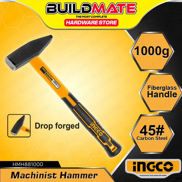 BUILDMATE Ingco Machinist Hammer Drop-forged Hammerhead 200g-1500g with Fiberglass Handle SOLD PER PIECE - IHT