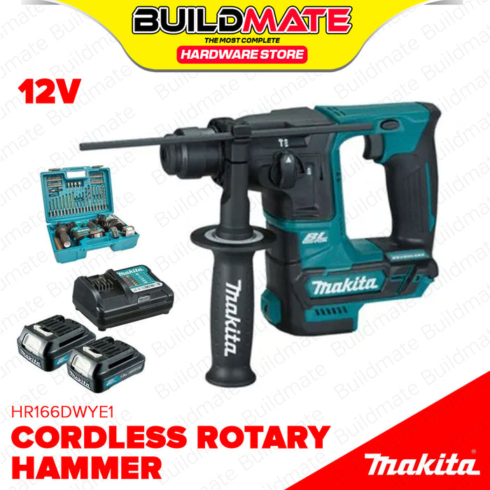 BUILDMATE Makita 12V Cordless Rotary Hammer Drill SDS-Plus Concrete Breaker Chipping Gun HR166DWYE1