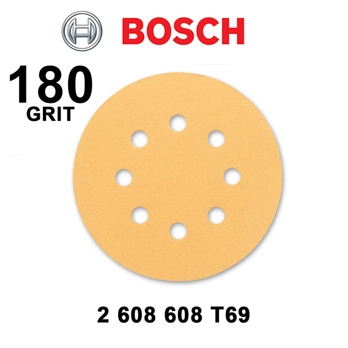 BUILDMATE Bosch 125mm 8 Holes C411 Velcro Sanding Discs Standard for Wood & Paint Orbital Sander BAX