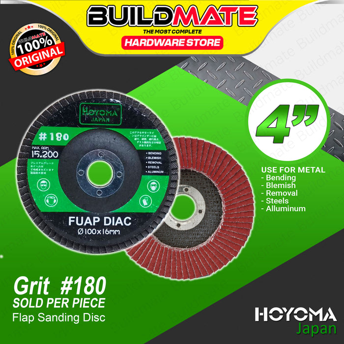 HOYOMA Flap Sanding Disc Sand Paper #4 GRIT #40 | #180 | #240 SOLD PER PIECE •BUILDMATE• HYMA