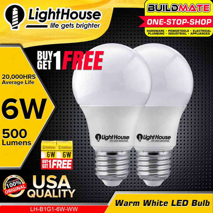 [BUY 1 GET 1 FREE] LIGHTHOUSE Led Bulb E27 Warm White Premium LED Light Bulb LED Lite Bulb •BUILDMATE•