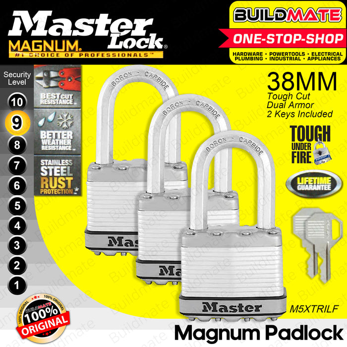 BUILDMATE Master Lock Excell Padlock Keyed Alike Magnum Series Padlock 2x50MM | 3x50MM [SOLD PER SET] Short Shackle Laminated Padlock Keyed Padlock Wide Lock Body Security Lock Anti-Theft Lock •