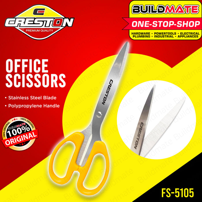 BUILDMATE Creston Stainless Office Scissor 7" Inch | 8" Inch [SOLD PER PIECE] Multi-Purpose Craft Scissors Great Grip Stainless Steel Comfort-Grip Sturdy Scissors for Office Home FS5104 | FS5105