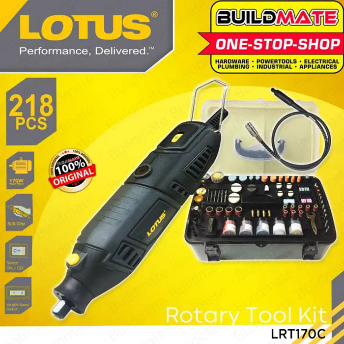 LOTUS Rotary Tool Kit Mini Die Grinder Engraver with 218PCS Accessories LRT170C •BUILDMATE• LPT