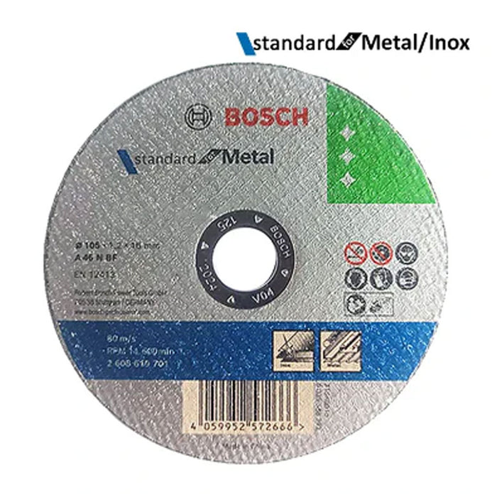 BUILDMATE Bosch 4" Inch 105MM Cutting Disc Blade Standard for Metal / Stainless Inox 2608619701 BAX