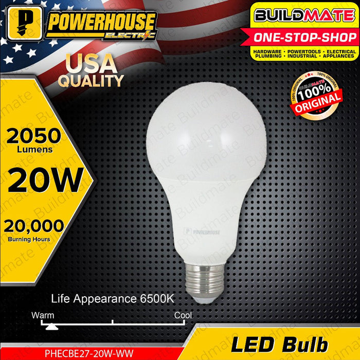 LIGHTHOUSE / POWERHOUSE 20W Electric Led Classic Bulb Office Light DAYLIGHT WARM WHITE E27 LHCBE27-20W | PHECBE27-20 •BUILDMATE• PHE