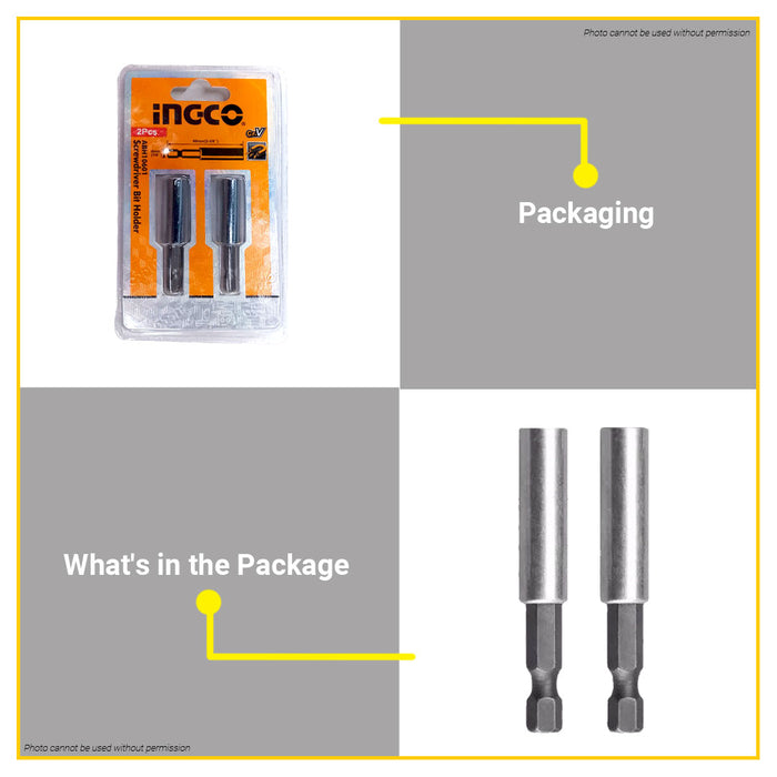 BUILDMATE Ingco Extension Screwdriver Bit Holder 60mm / 80mm With & Without Release Quick Change Adaptor Magnetic Tip ABH10601 | ABH40606 |ABH30801 - IHT