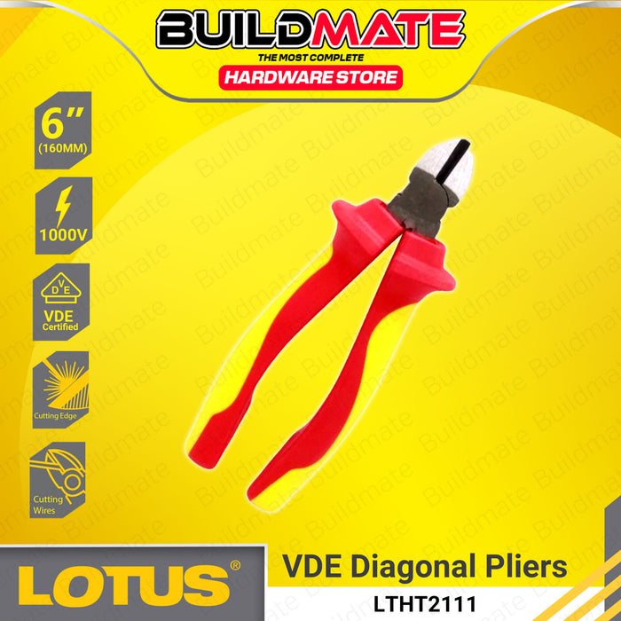 BUILDMATE Lotus VDE Electrical Insulated Pliers 1000V Electricians Long Nose, Combination and Diagonal Plier Repair Hand Tools SOLD PER PIECE - LHT