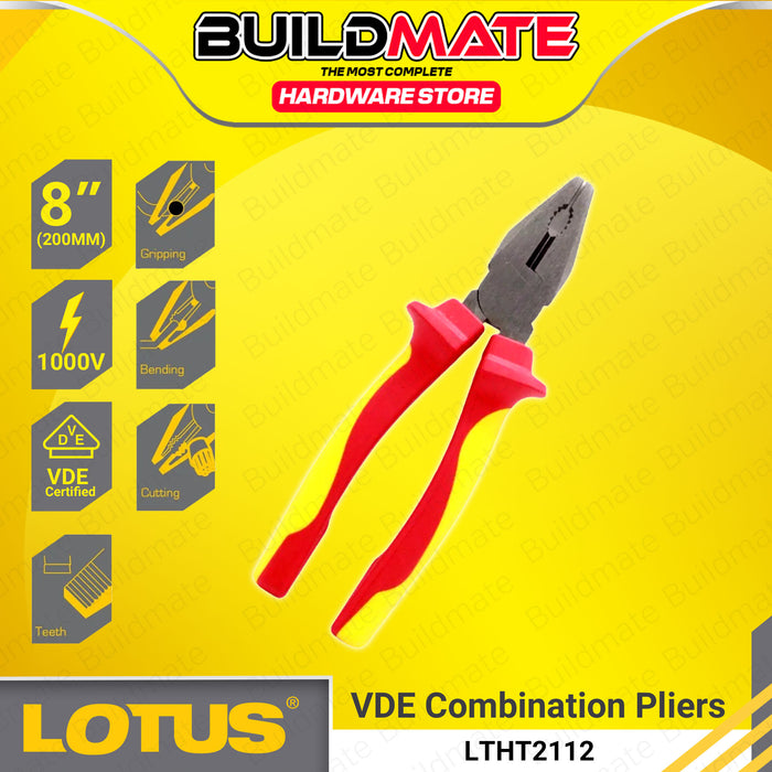 BUILDMATE Lotus VDE Electrical Insulated Pliers 1000V Electricians Long Nose, Combination and Diagonal Plier Repair Hand Tools SOLD PER PIECE - LHT