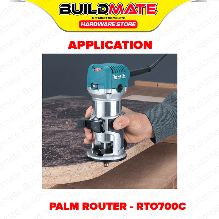 BUILDMATE Makita 710W Palm Router 1/4" Inch Variable Speed Edge Laminate Trimmer Engraving & Shaping Wood RTO700C