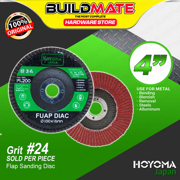 HOYOMA Flap Sanding Disc Sand Paper #4 GRIT #40 | #180 | #240 SOLD PER PIECE •BUILDMATE• HYMA