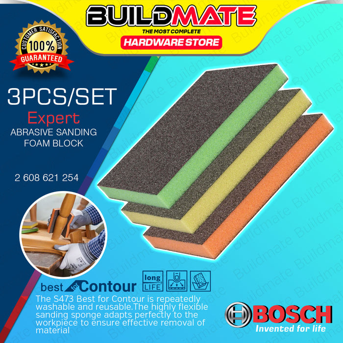 BUILDMATE Bosch 3PCS/SET Contour Sanding Pad Color Foam Block Best for Wood Wall 2608621254 - BAX