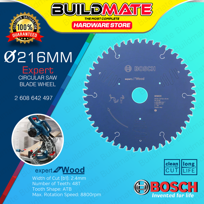 BUILDMATE Bosch 216MM 64T Circular Saw Blade Wheel Expert Multi Material / for Wood Cutting Disc BAX