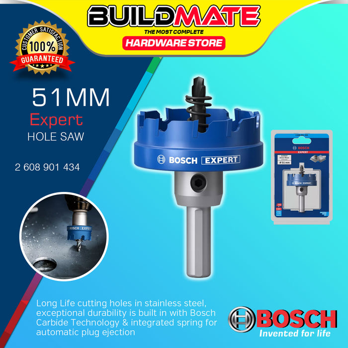 BUILDMATE Bosch TCT Hole Saw 20MM - 51MM Expert Sheet Metal Arbored for Drilling Metal Stainless BAX