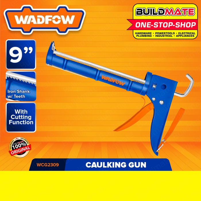 WADFOW Caulking Gun 230mm 9"Inch With Cutting Function Iron Shank With Teeth WCG2309 •BUILDMATE• WHT