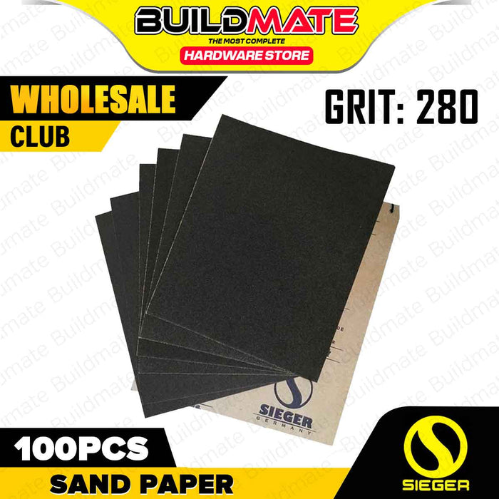 [WHOLESALE] BUILDMATE Sieger Germany 100pcs Sand Paper Grit 60 - 1000 Abrasive Sandpaper Sheets Finishing Sanding paper