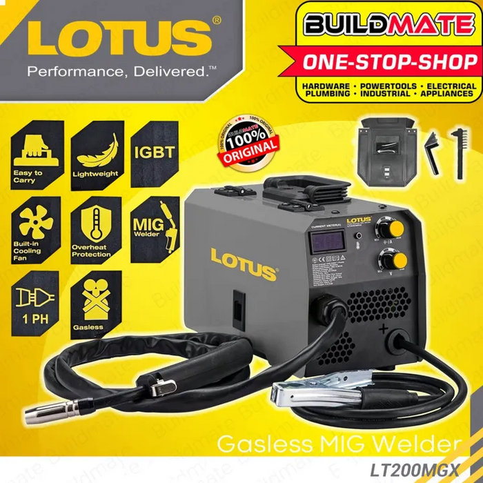 LOTUS 200A MIGWELD Gasless MIG Weld Inverter Flux Corded Welding Machine 0.8mm LT200MGX| LT200FCX •BUILDMATE•