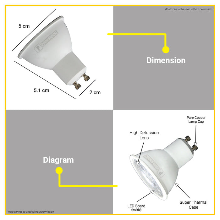 LIGHTHOUSE by Powerhouse LED Spotlight 4W GU10 DAY LIGHT 6500K | WARM WHITE 3000K SOLD PER PIECE •BUILDMATE• PHLH