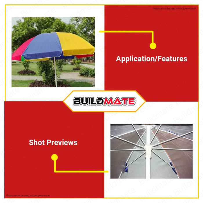 MICROMATIC Outdoor Shade Giant Big Umbrella Parasol 45" | 50" | 60" Inch [SOLD PER PIECE] Outdoor Umbrella Standard Round Beach Umbrella Multi-Color Umbrella •BUILDMATE•