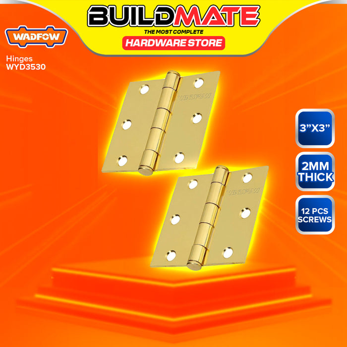 BUILDMATE Wadfow 2PCS/SET Pin Door Hinges Brass Plated Bisagra SOLD PER PIECE WYD3530 / WYD3535 / WYD3540 - WHT