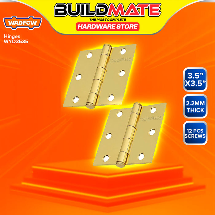 BUILDMATE Wadfow 2PCS/SET Pin Door Hinges Brass Plated Bisagra SOLD PER PIECE WYD3530 / WYD3535 / WYD3540 - WHT