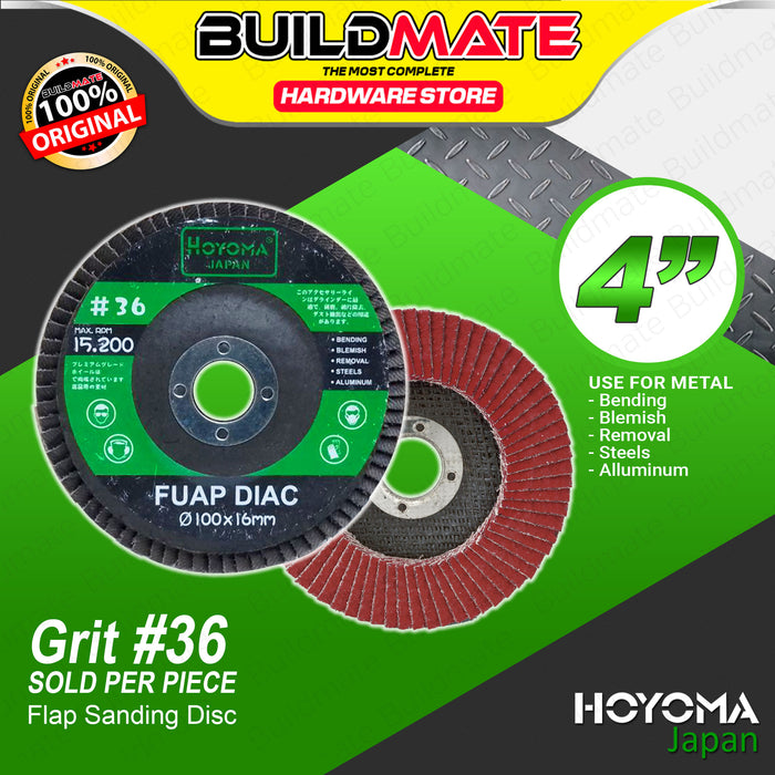 HOYOMA Flap Sanding Disc Sand Paper #4 GRIT #40 | #180 | #240 SOLD PER PIECE •BUILDMATE• HYMA