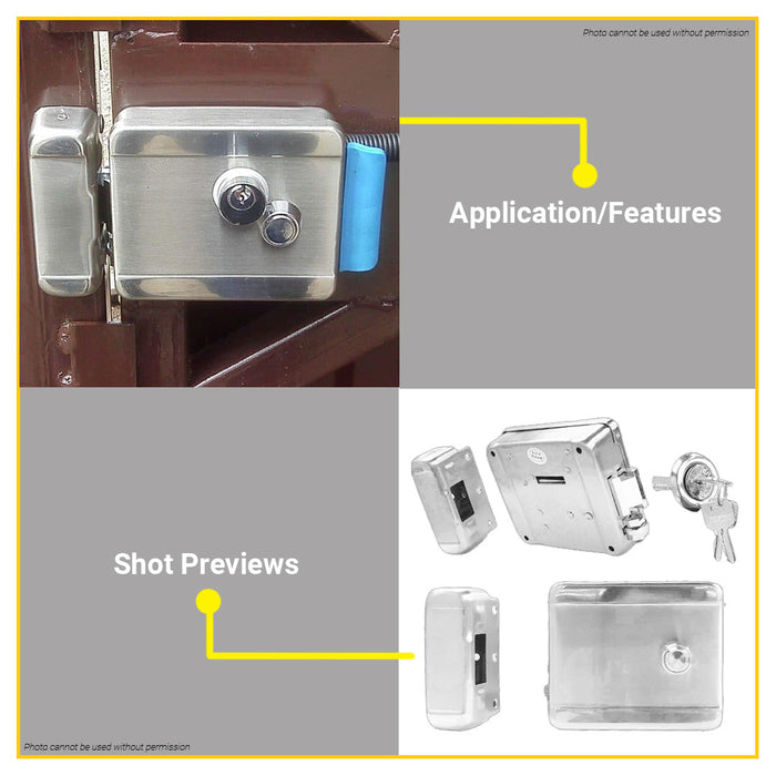 CRESTON Electric Rim Lock 12V STAINLESS STEEL 9887/SS/SP •BUILDMATE•