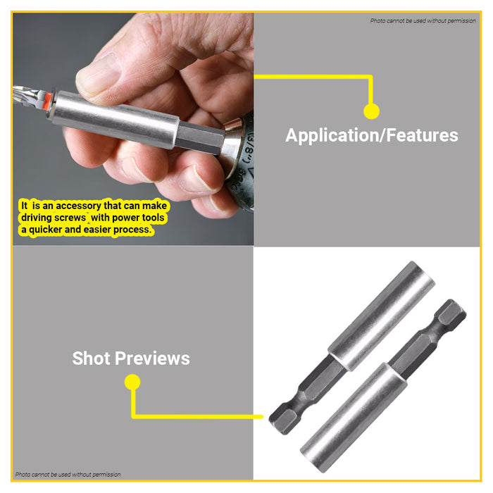 BUILDMATE Ingco Extension Screwdriver Bit Holder 60mm / 80mm With & Without Release Quick Change Adaptor Magnetic Tip ABH10601 | ABH40606 |ABH30801 - IHT