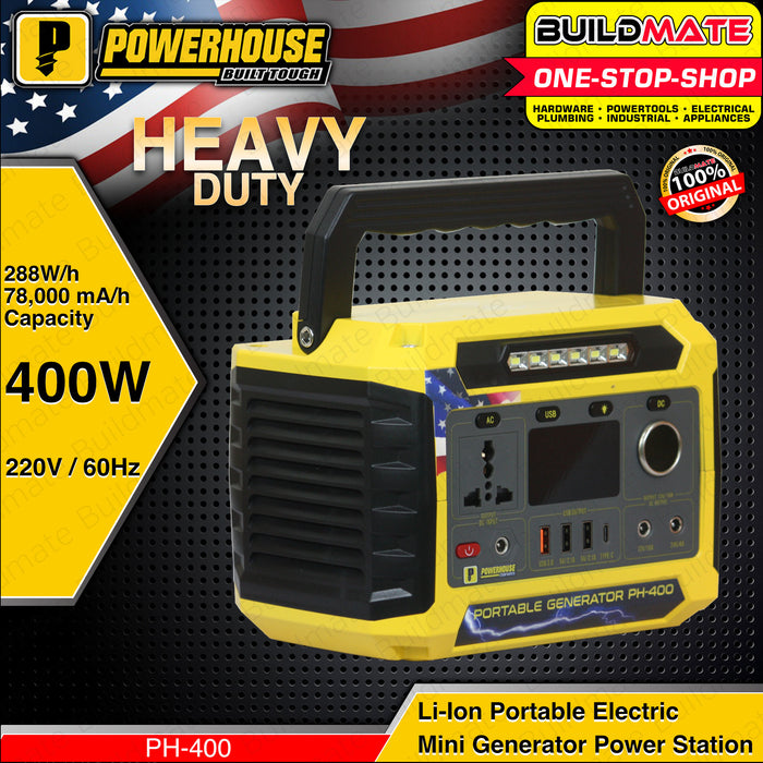 BUILDMATE Powerhouse Li-Ion Cordless Portable Electric Generator Power Station Bank  250W - 600W PHI