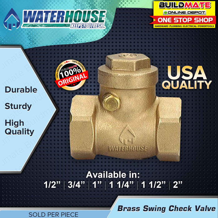 WATERHOUSE by POWERHOUSE Brass Swing Check Valve 1/2" | 3/4" | 1" SOLD PER PIECE •BUILDMATE• PHWH