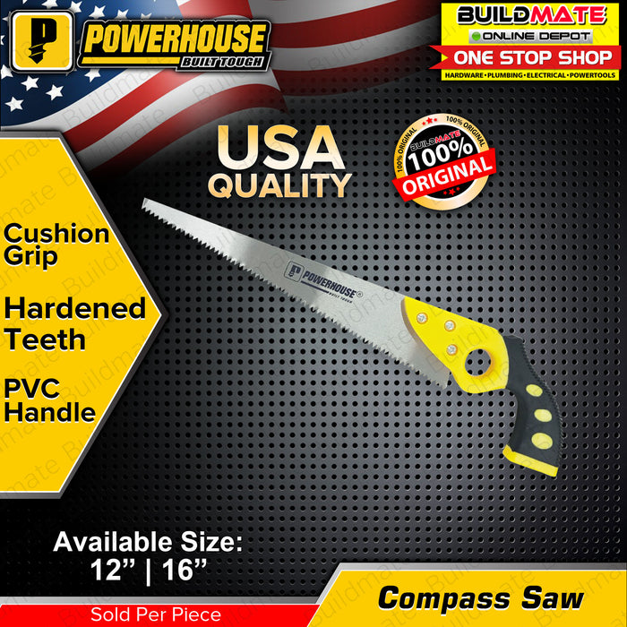 POWERHOUSE 12" Inch Compass Saw with PVC Handle •BUILDMATE• PHHT