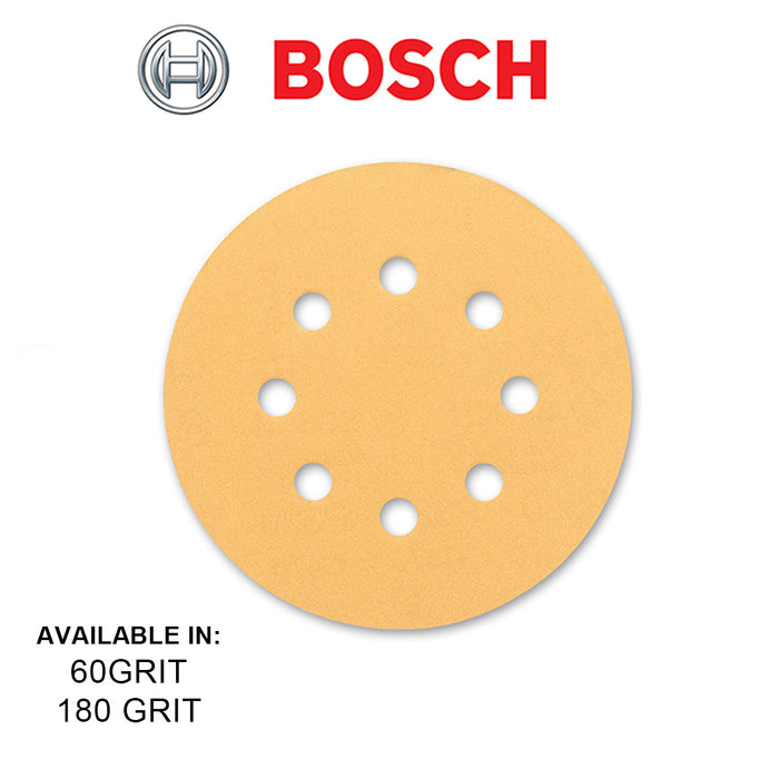 BUILDMATE Bosch 125mm 8 Holes C411 Velcro Sanding Discs Standard for Wood & Paint Orbital Sander BAX