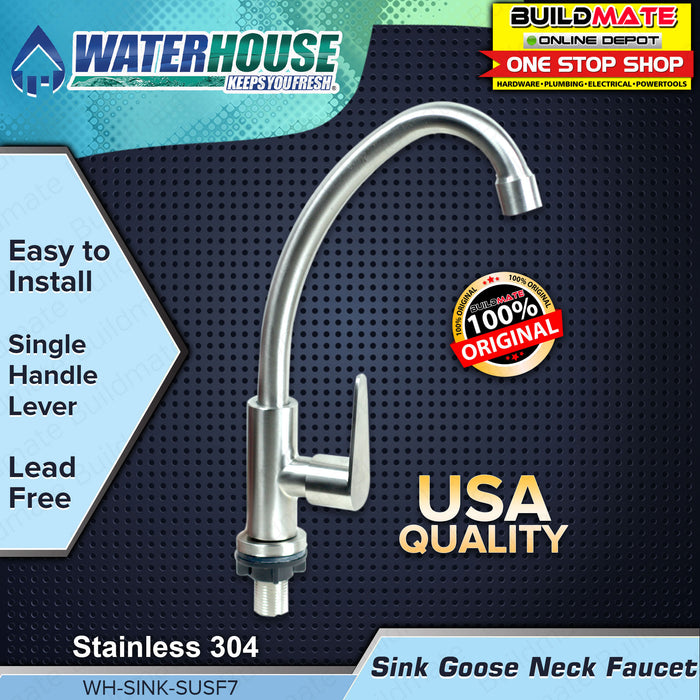 WATERHOUSE by POWERHOUSE Stainless Sink Mount Gooseneck Faucet Design F7 •BUILDMATE• PHWH