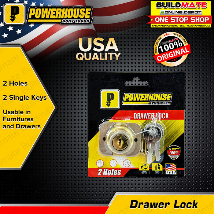 POWERHOUSE Drawer Lock 2 Holes  •BUILDMATE• PHDH