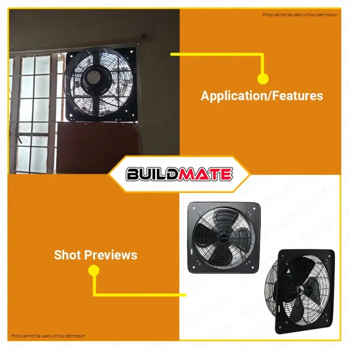 BUILDMATE Omni 16" Industrial Exhaust Fan with Grille 120W Wall Mounted Air Circulation Ventilation Wall Exhaust Ventilator Blower Extractor Fan XFV400