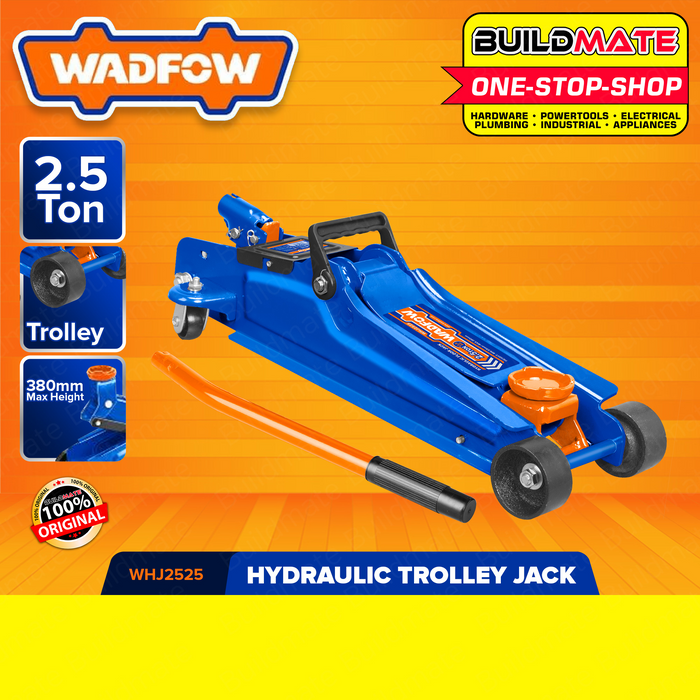 WADFOW 2.5 TONS Hydraulic Floor Jack 13.6KG Auto Repair Fast Lift Jack Trolley WHJ2525 BUILDMATE WHT