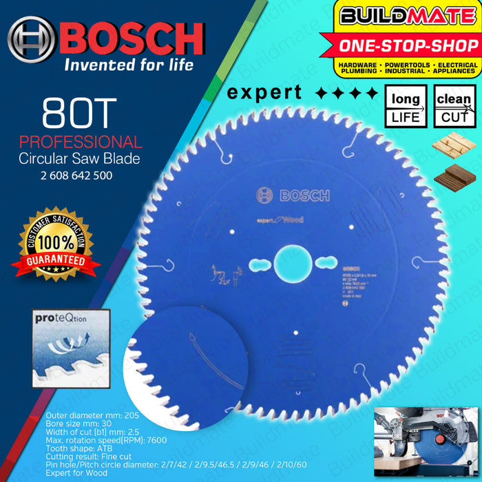 BUILDMATE Bosch Circular Saw Blade for Mitre Saw 10" Inch 22T | 80T Wood Cutting Disc Wood Blade BAX