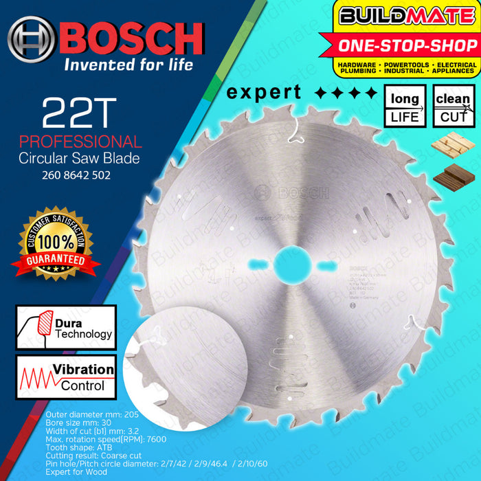 BUILDMATE Bosch Circular Saw Blade for Mitre Saw 10" Inch 22T | 80T Wood Cutting Disc Wood Blade BAX