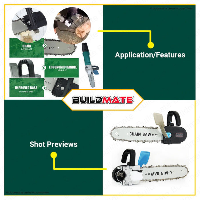 [Bundle] BUILDMATE Lotus Angle Grinder 650W LTSG6500S + Mailtank Chainsaw Attachment Stand Adpator with FREE DISC