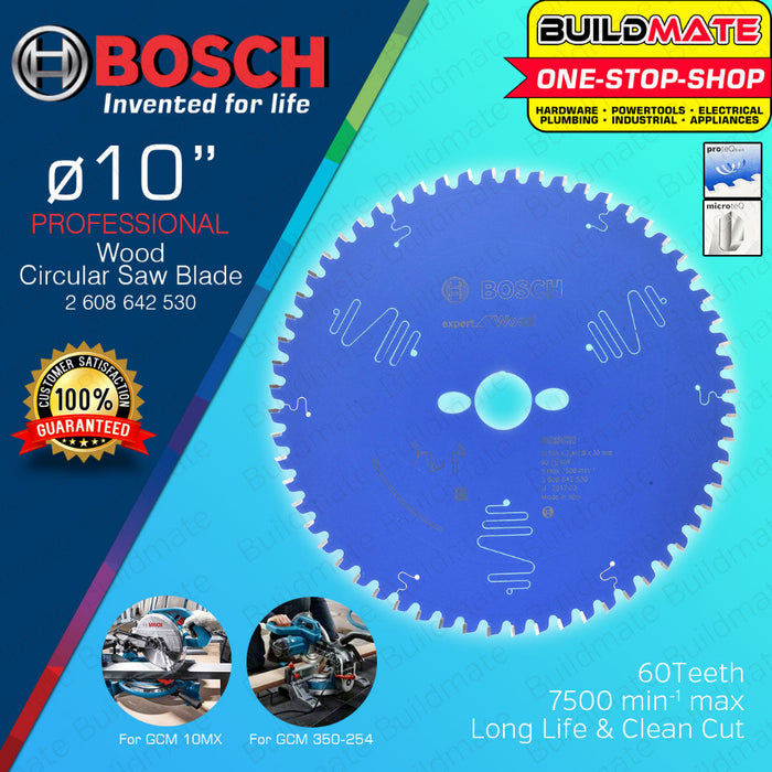 BUILDMATE Bosch Circular Saw Blade for Mitre Saw 10" Inch 40T - 120T EXPERT for Wood Blade Disc BAX