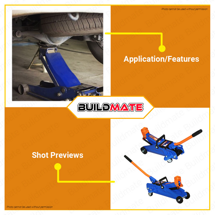 BUILDMATE Wadfow 2 Tons Hydraulic Floor Jack 6.8kg For Auto Repair Fast Lift Jack Trolley WHJ2522 - WHT