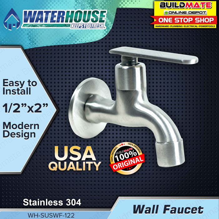 WATERHOUSE by POWERHOUSE Stainless Wall Faucet 1/2" x  2" •BUILDMATE• PHWH