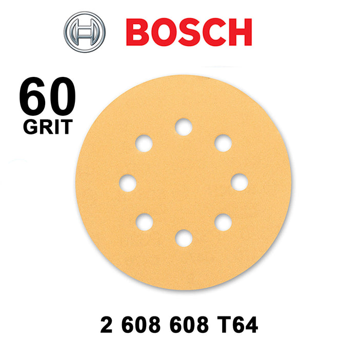 BUILDMATE Bosch 125mm 8 Holes C411 Velcro Sanding Discs Standard for Wood & Paint Orbital Sander BAX