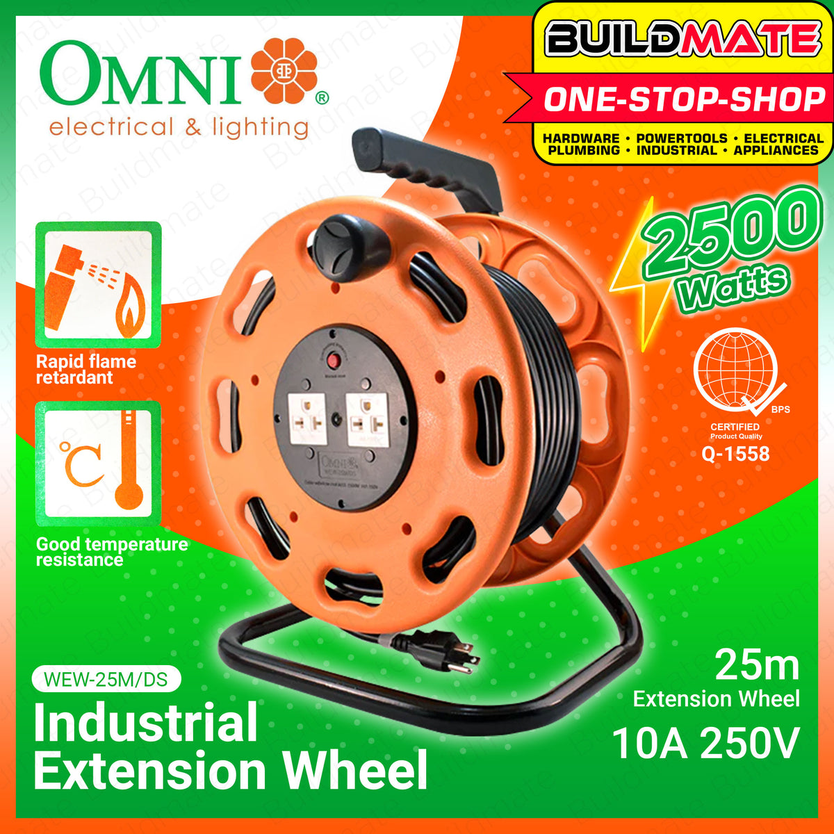 Omni WEW-25M/DS Industrial Extension Cable Reel – Goldpeak Tools PH