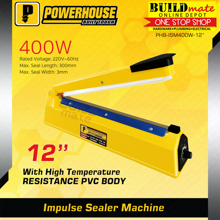 POWERHOUSE Plastic Impulse Sealer Machine 12" 400W PHB-ISM400W-12 •BUILDMATE• PHHT