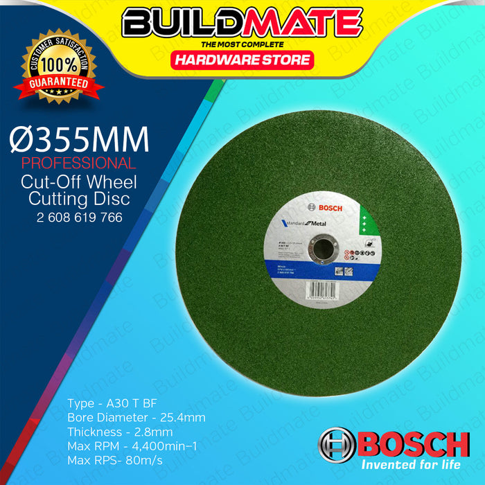 BUILDMATE Bosch 14 Inch Cut off Wheel Chop Saw Disc Blade Abrasive Disc Metal Cutting 2608619766 BAX