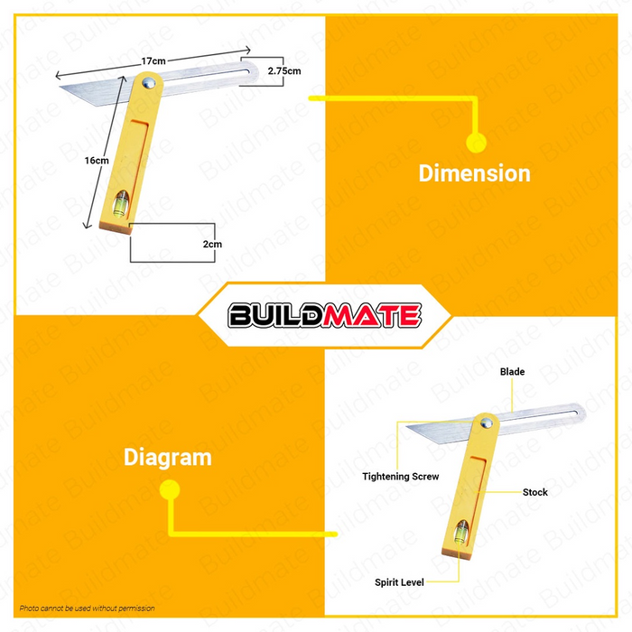 LOTUS Sliding T-Bevel 8" Inch Angle Ruler Protractor Metric Gauge Square LTHT200SBX •BUILDMATE• LHT