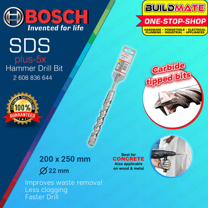 BUILDMATE Bosch SDS PLUS-5X Rotary Hammer Drill Bit 13MM - 25MM for Concrete & Masonry Wall Fast Drilling - BAX